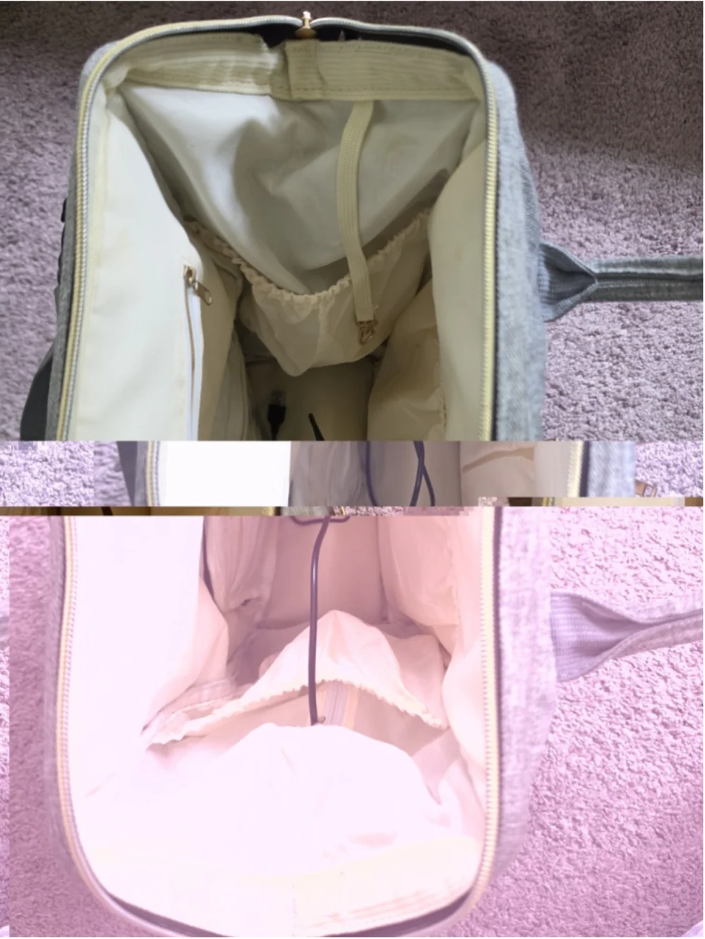 Mokaloo Diaper Backpack / Stroller Strap / USB Port Gray Travel Carry On